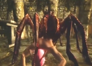 Buxom Skyrim babe fucks non-human creatures