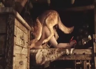 Brunette zoophile gets to take animated cock