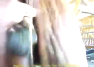 Fistfuck for a mare from a horny zoophile