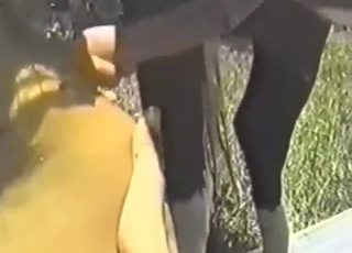 Blonde is in love with horse cock for real, too