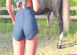 Zoo porn with an animated hottie who loves horses