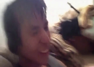 Cat's pussy is the best thing for this Latino teen